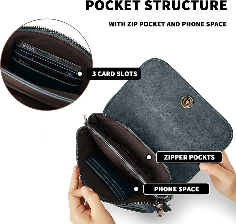 CHOLISS Small Crossbody Bags for Women, Vegan Leather Cell Phone Purse, Mini Travel Purse with Adjustable Strap Womens Gifts - Image 3